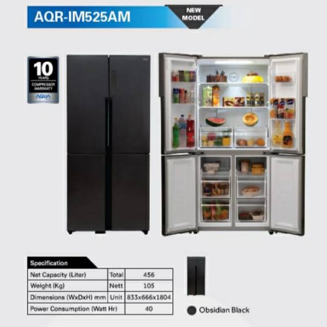 Kulkas AQUA side by side